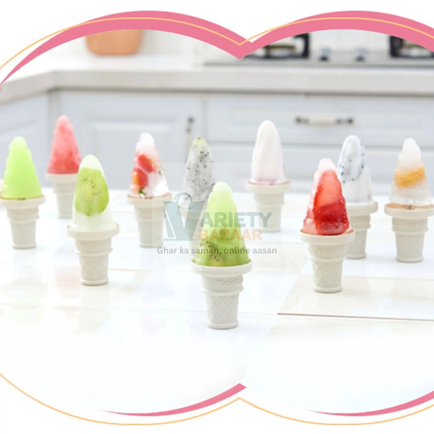 Ice Candy Maker Mold for Ice Cream at Home or Restaurants (6 Pc) Variety Bazaar