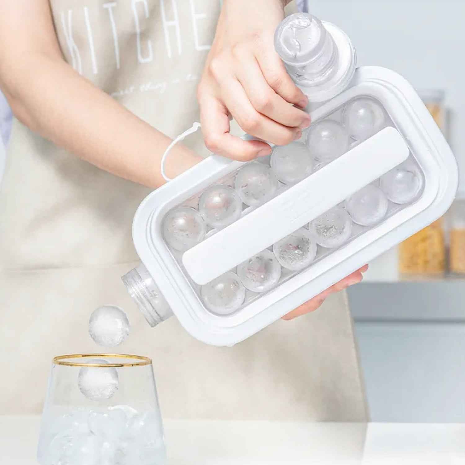 5359 Ice Tray Foldable Ice Cube Molds With Lid2-in-1 Ice Box Ice Cube Speeder Ice Ball Maker Ice Cube Making Bottle14-ice Balls For Outing Camping Hiking