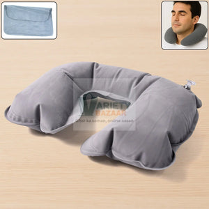 Inflatable & Foldable, Pillow U Shape Air Cushion Travel Pillow (1 Pc / Mix Color) Variety Bazaar