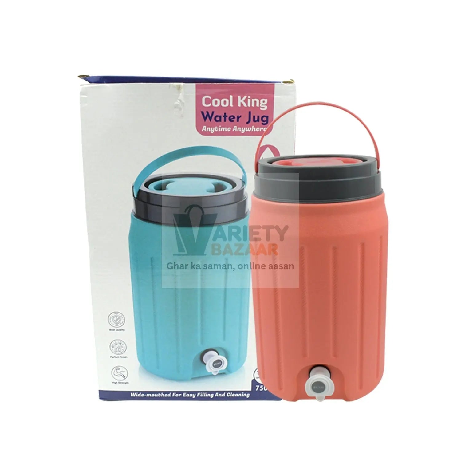 Insulated Plastic Water Rover Jug with a Sturdy Handle, Water Jug Camper with Tap Plastic Insulated Water Water Storage Cool Water Storage for Home & Travelling (2500ML, 7500ML, 12000ML) Travel Sahayak