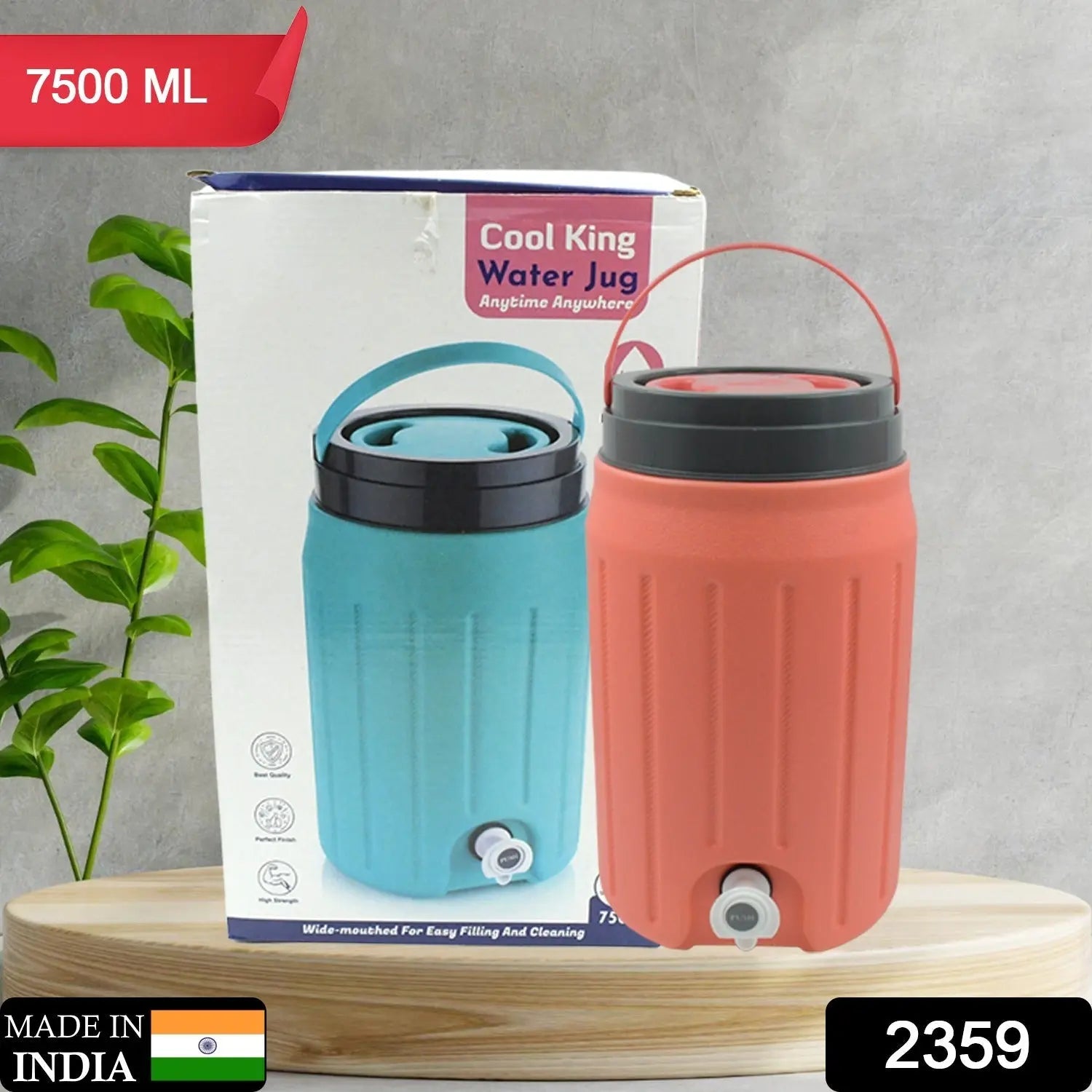 Insulated Plastic Water Rover Jug with a Sturdy Handle, Water Jug Camper with Tap Plastic Insulated Water Water Storage Cool Water Storage for Home & Travelling (2500ML, 7500ML, 12000ML) Travel Sahayak
