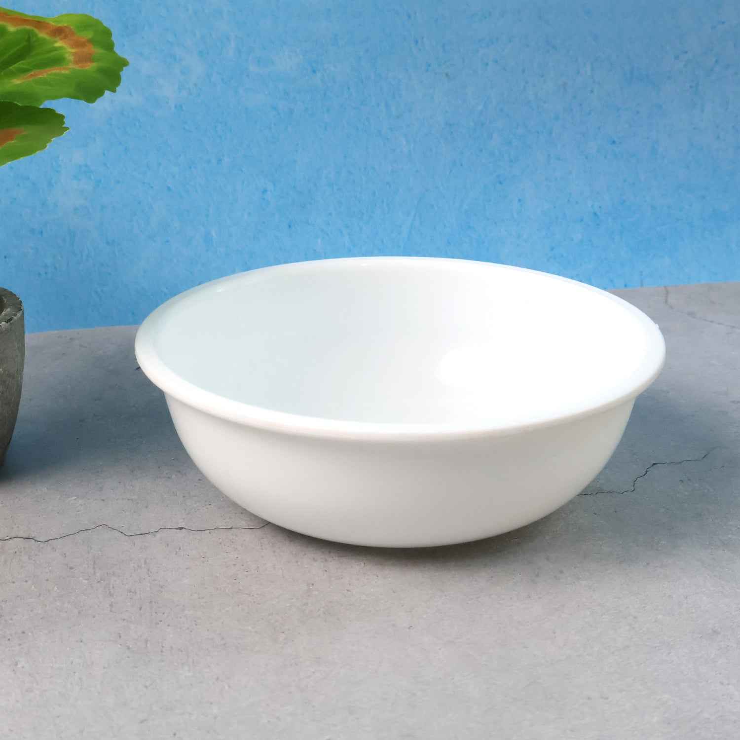 Plastic 6 Inch White Round Deep Serving Bowl (1 Pc)
