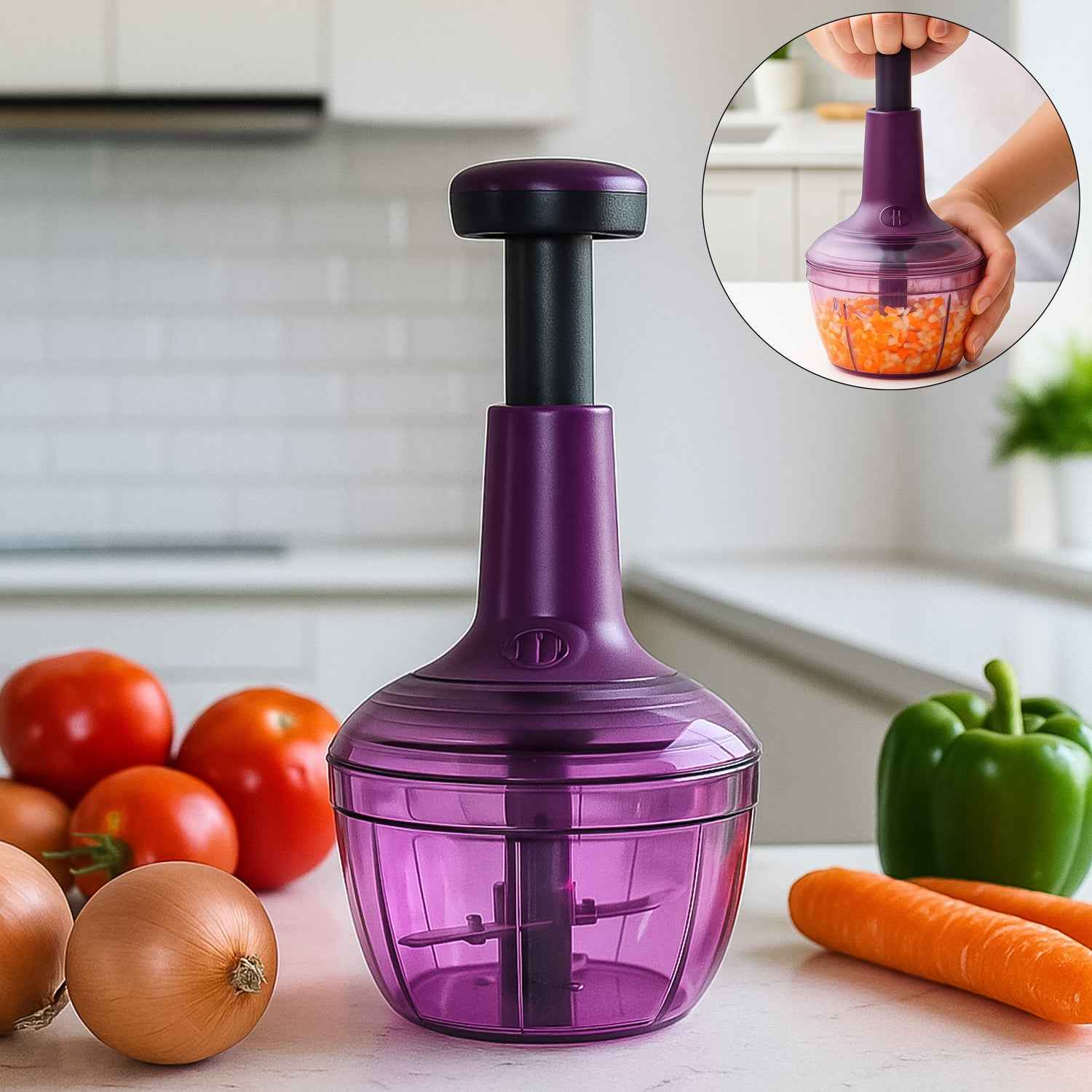 Supermom Manual Push Vegetable Chopper 650 Ml - (1 Pc)