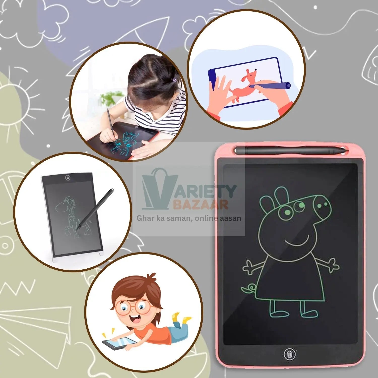 LCD Portable Writing Pad / Tablet for Kids - 8.5 Inch travel sahayak