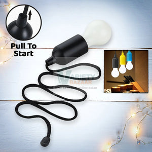 LED Pull Cord Light – Hanging Black LED Bulb (1 Pc) Variety Bazaar
