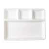 Plastic 4-compartment Rectangular Meal Serving Tray  Plate (1 Pc  White)