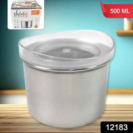 Multipurpose Stainless Steel Airtight Containers With See Through Lid (1 Pc  500 Ml)