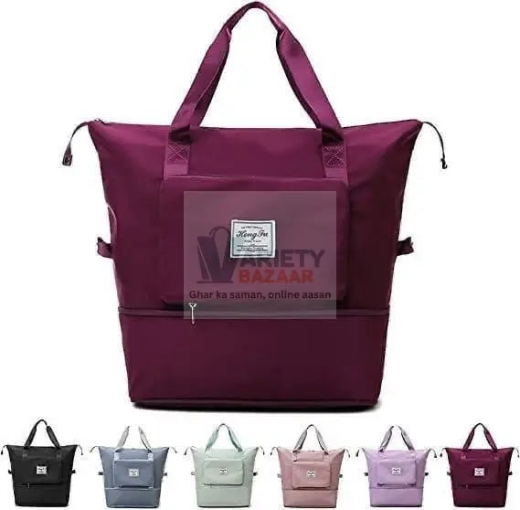 Large Capacity Folding Travel Bag, Multifunctional Sports Shoulder Bag Luggage Bag, Travel Bag Expandable Weekender Overnight Bag with Dry and Wet Separated Pocket Sports Bag Gym, Shoulder Bag Water Resistant (6 Pocket) Variety Bazaar