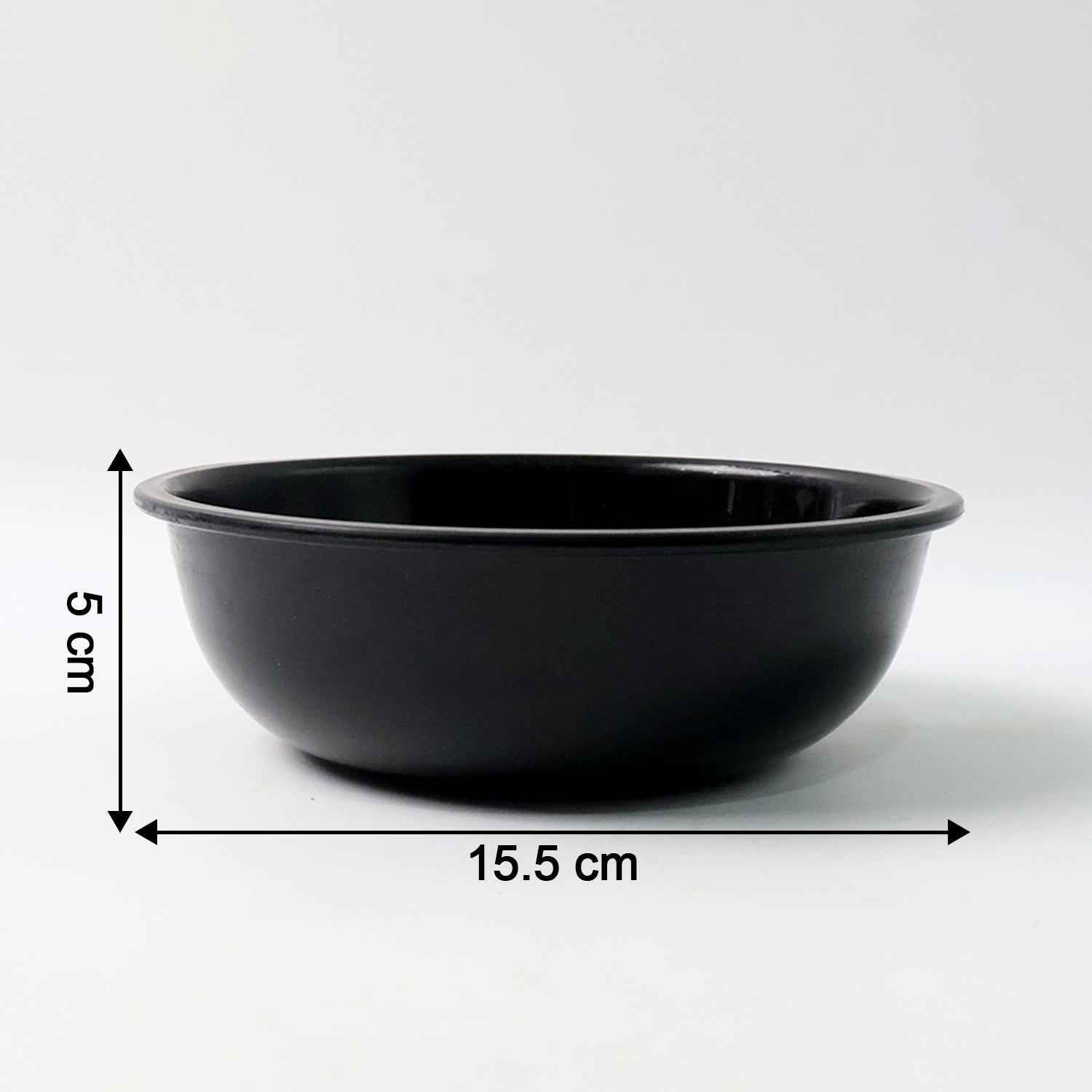 Plastic 6 Inch Black Round Deep Serving Bowl (1 Pc)