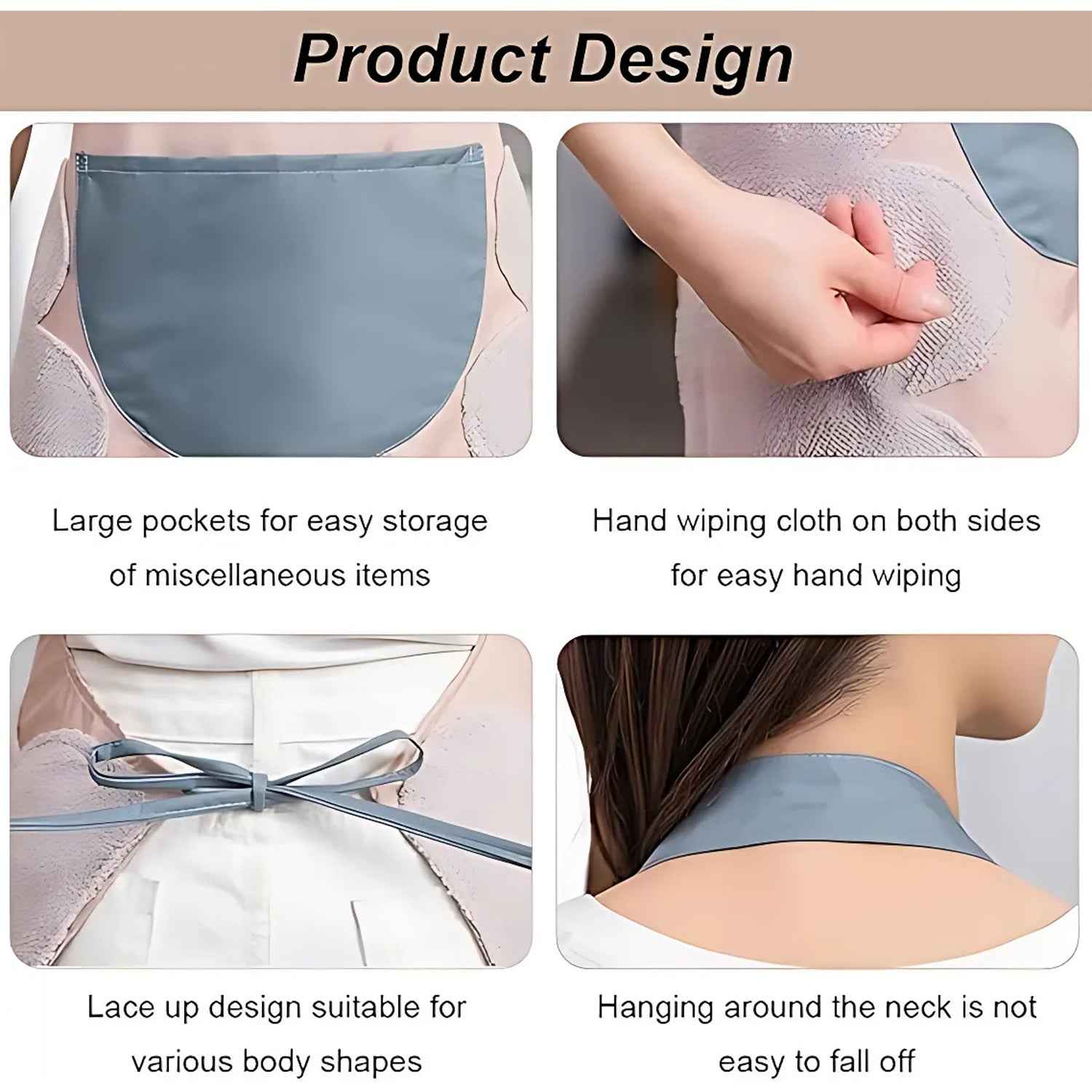 Cute Cartoon Animal Design Kitchen Apron (1 Pc)