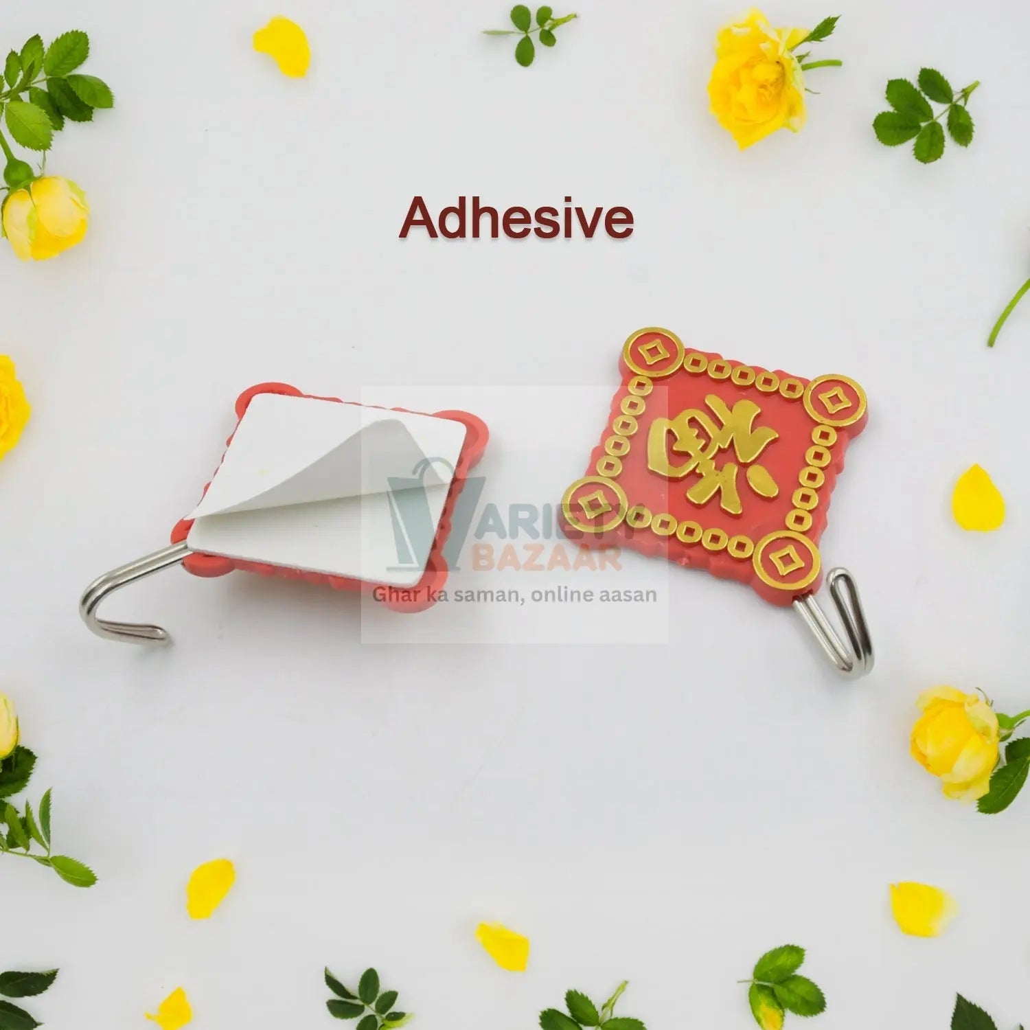 MULTIPURPOSE STRONG HOOK SELF-ADHESIVE HOOKS FOR WALL HEAVY PLASTIC HOOK, STICKY HOOK HOUSEHOLD FOR HOME , DECORATIVE HOOKS, BATHROOM & ALL TYPE WALL USE HOOK , SUITABLE FOR BATHROOM, KITCHEN, OFFICE Travel Sahayak