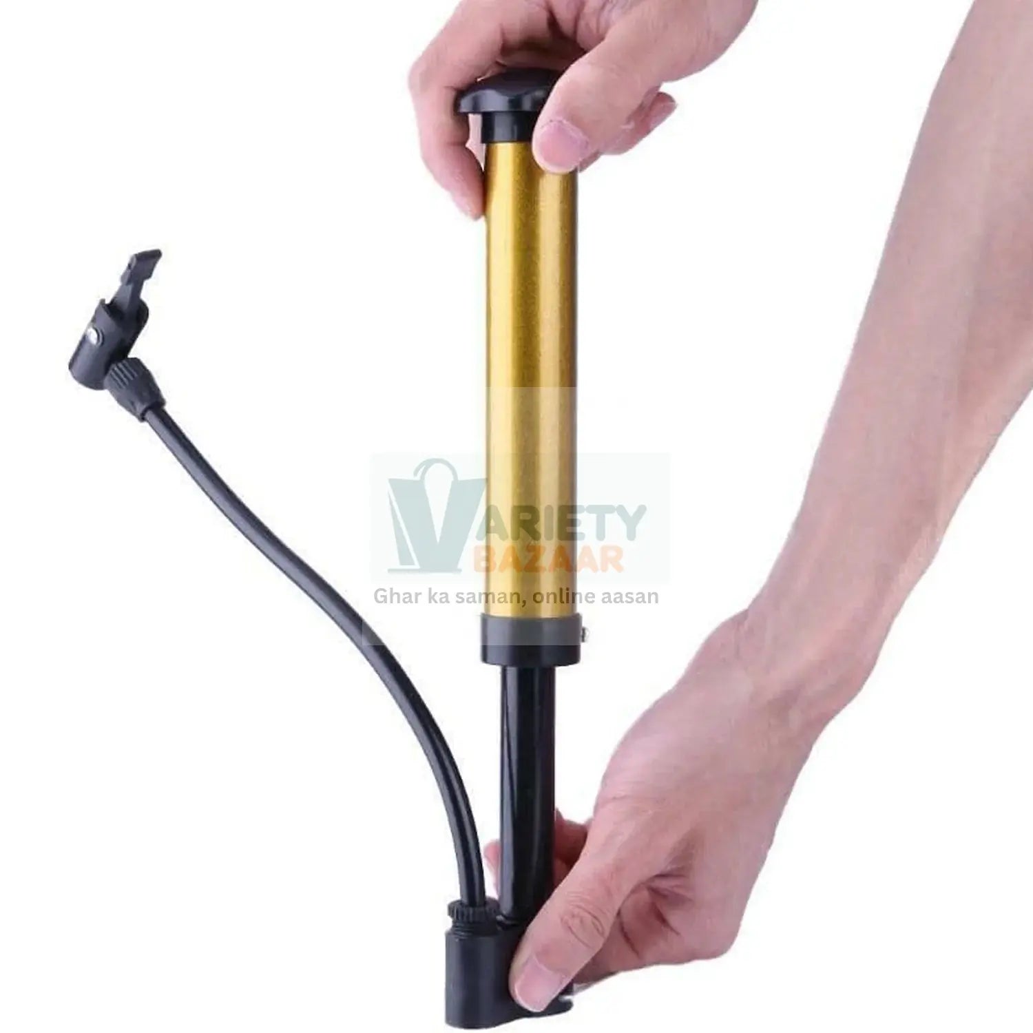 Mini Hand Air Ball Pump With 1 Pin, Metal Portable High Pressure Air Pump Mini Basketball Inflator for Balls, Basketball, Soccer, Volleyball, Football, Inflatable, and More (1 Pc) Variety Bazaar