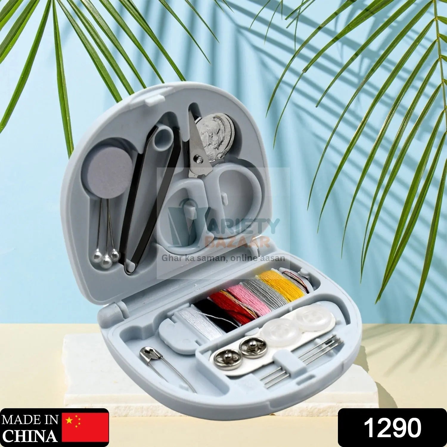 Mini Travel Sewing Kit DIY Sewing Portable Sewing Tool Kits Plastic Sewing Kit Box Beginner Friendly Emergency Sewing Repair Kit with Threads Scissors Hand Sewing Needles Variety Bazaar
