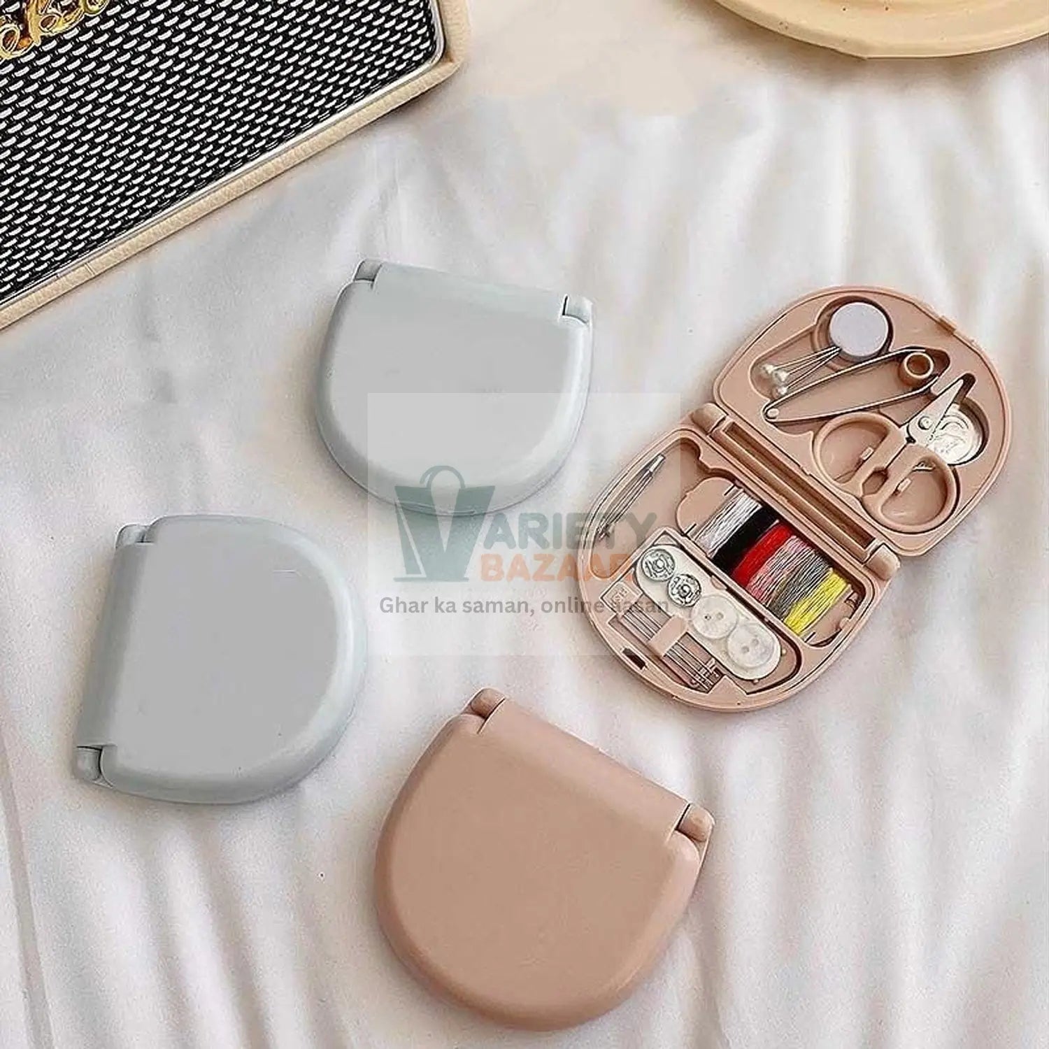 Mini Travel Sewing Kit DIY Sewing Portable Sewing Tool Kits Plastic Sewing Kit Box Beginner Friendly Emergency Sewing Repair Kit with Threads Scissors Hand Sewing Needles Variety Bazaar