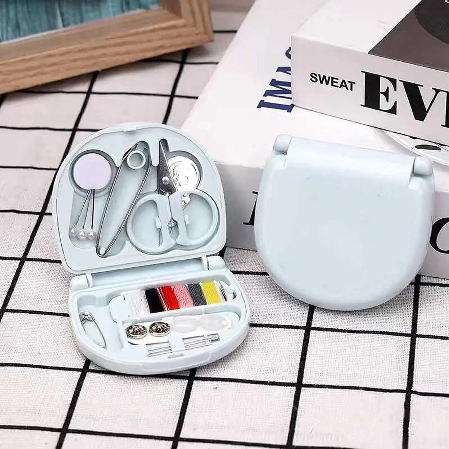 Mini Travel Sewing Kit DIY Sewing Portable Sewing Tool Kits Plastic Sewing Kit Box Beginner Friendly Emergency Sewing Repair Kit with Threads Scissors Hand Sewing Needles Variety Bazaar