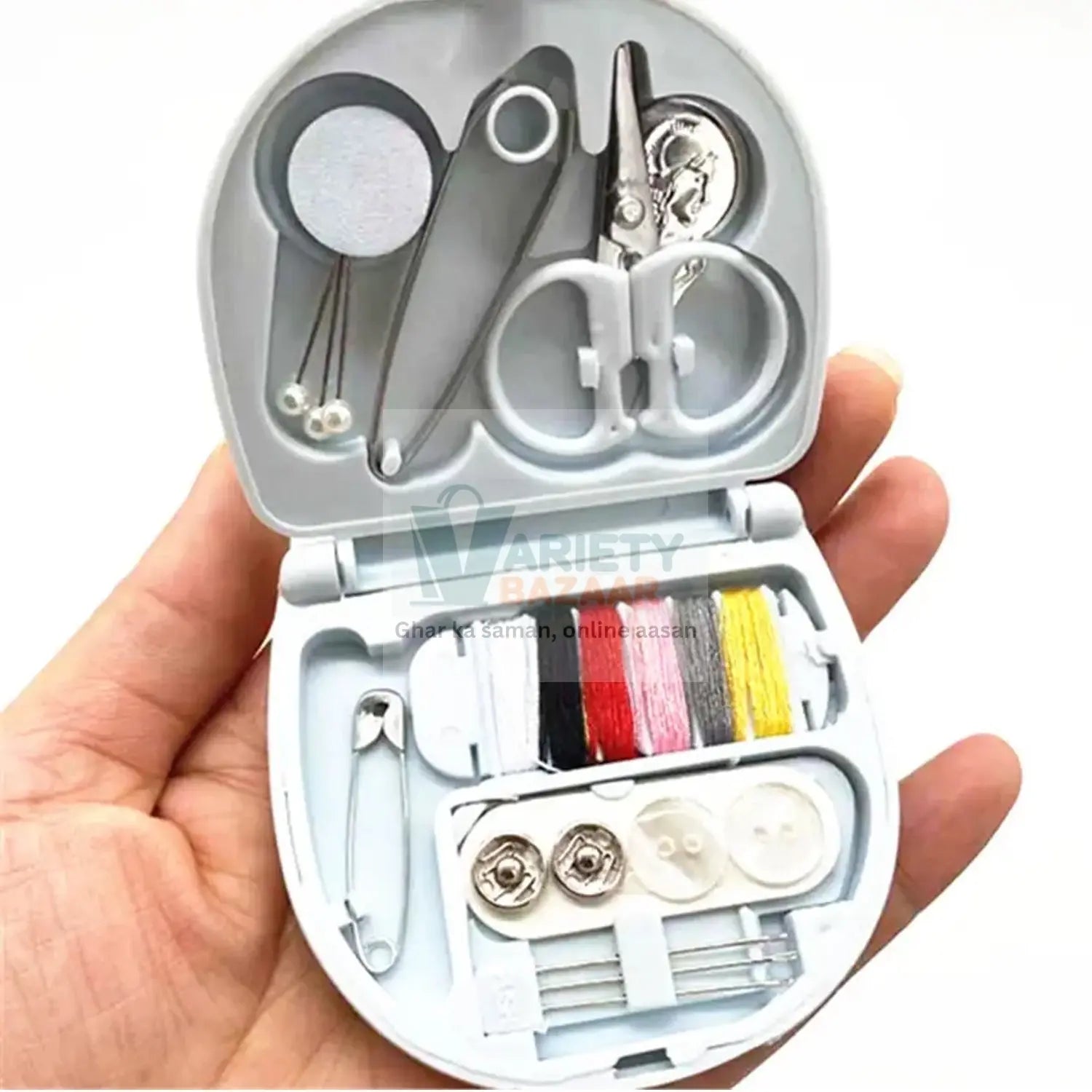 Mini Travel Sewing Kit DIY Sewing Portable Sewing Tool Kits Plastic Sewing Kit Box Beginner Friendly Emergency Sewing Repair Kit with Threads Scissors Hand Sewing Needles Variety Bazaar