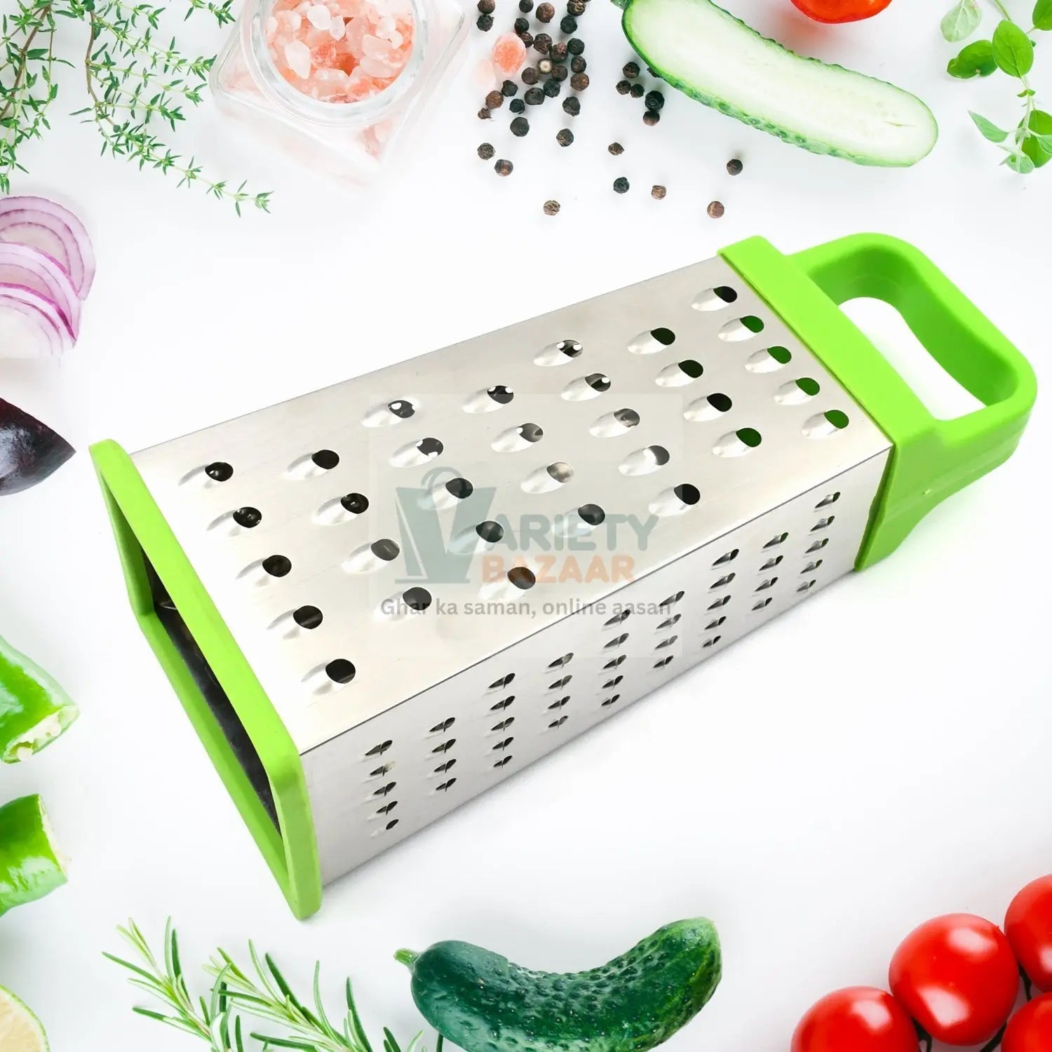 Miracle 5 In 1 Multifunctional Stainless Steel, Cheese Grater With Handle Stainless Steel Material Food Grater For Carrot, Cheese, Panner, Lemon or orange Peel and other Vegetable & Fruit   travel sahayak