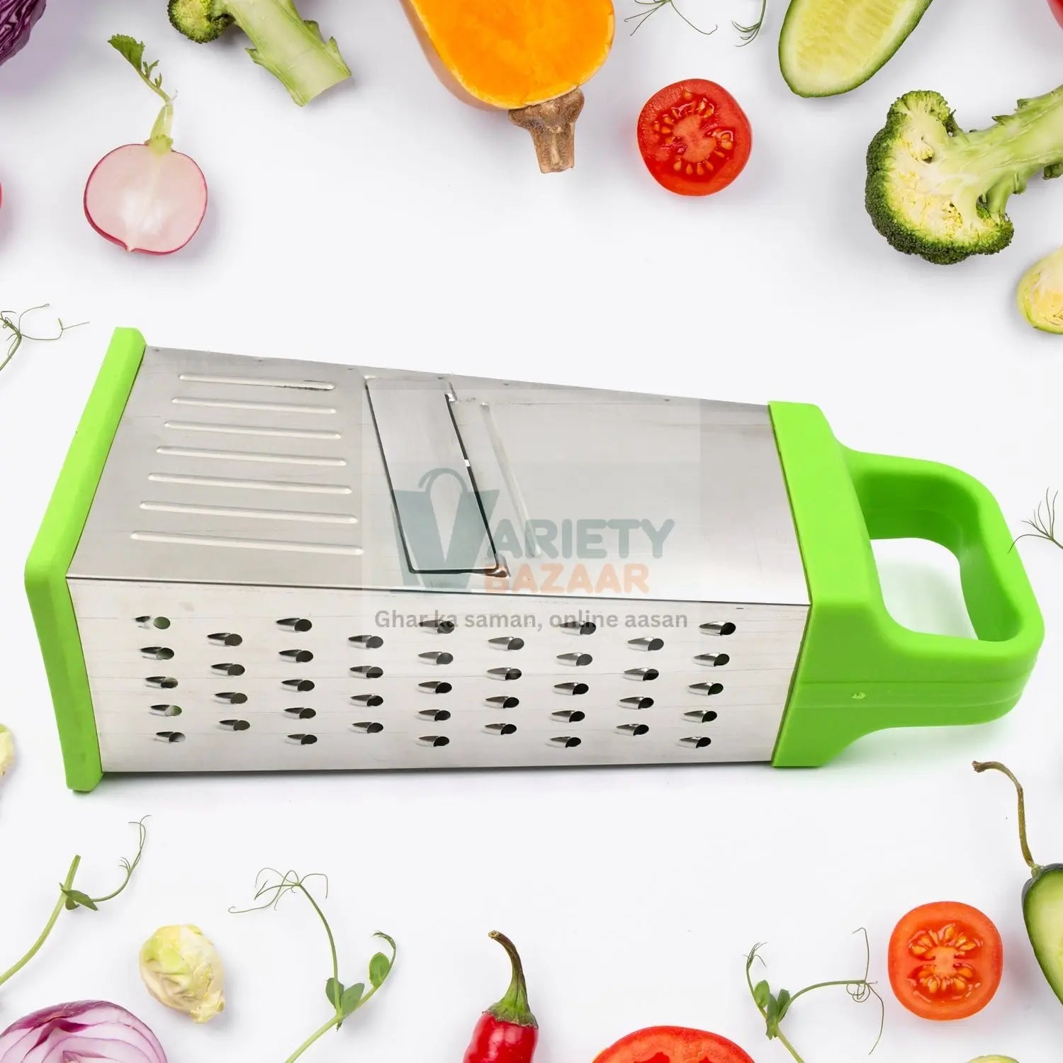 Miracle 5 In 1 Multifunctional Stainless Steel, Cheese Grater With Handle Stainless Steel Material Food Grater For Carrot, Cheese, Panner, Lemon or orange Peel and other Vegetable & Fruit   travel sahayak