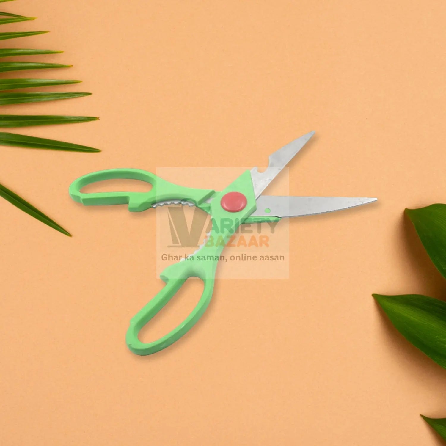 Multi-Function Kitchen Household for Vegetables, Fruit, Cheese & Meat Slices with Bottle Opener Stainless Steel Sea Food Scissor Travel Sahayak