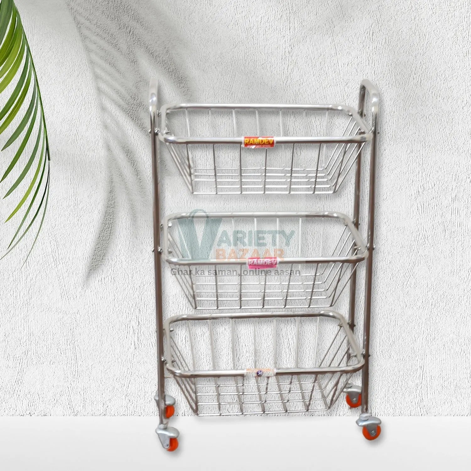 3-layer kitchen trolley for fruits, vegetables, and more