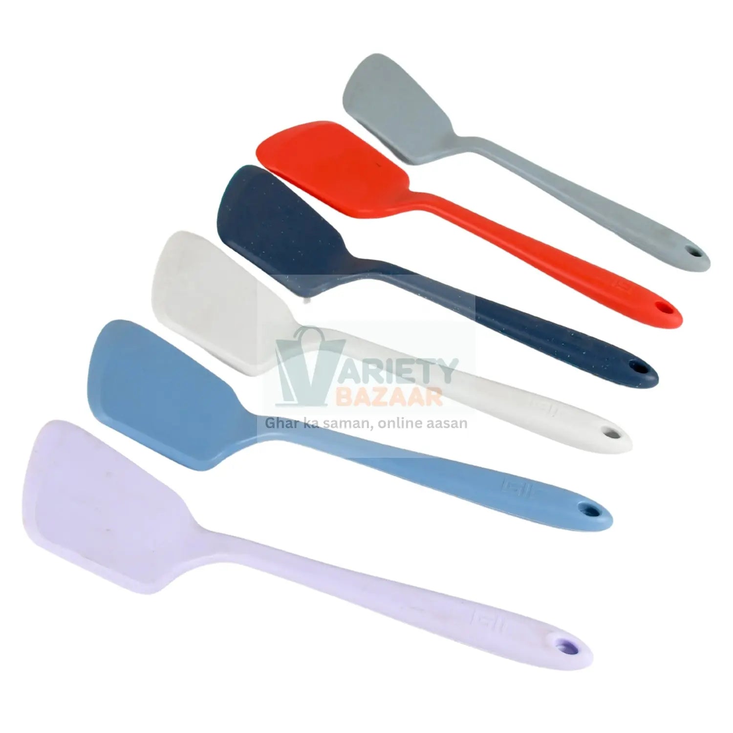 Multipurpose Silicone Spoon, Silicone Basting Spoon Non-Stick Kitchen Utensils Household Gadgets Heat-Resistant Non Stick Spoons Kitchen Cookware Items For Cooking and Baking (6 Pcs Set) travel sahayak