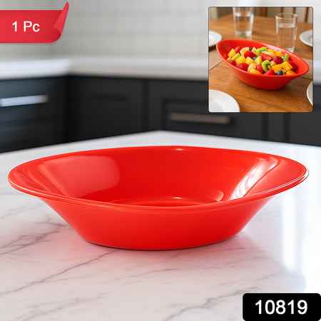Plastic Marin Serving Bowl  Elegant Oval Deep Bowl (1 Pc  Red)