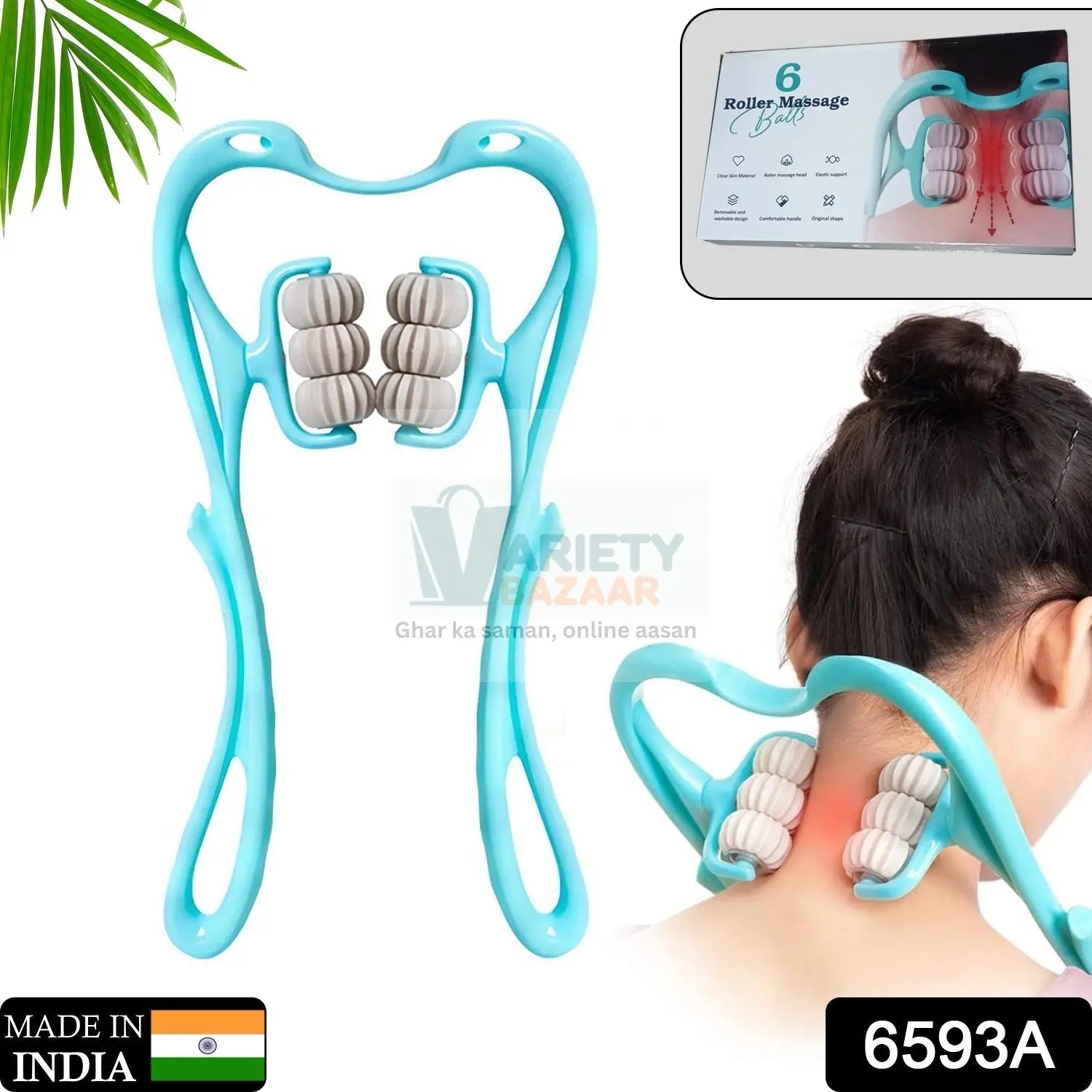 NECK SHOULDER MASSAGER, PORTABLE RELIEVING THE BACK FOR MEN RELIEVING THE WAIST WOMEN (1PC) Travel Sahayak