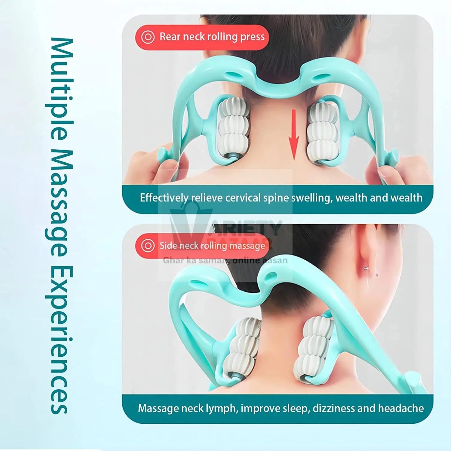 NECK SHOULDER MASSAGER, PORTABLE RELIEVING THE BACK FOR MEN RELIEVING THE WAIST WOMEN (1PC) Travel Sahayak