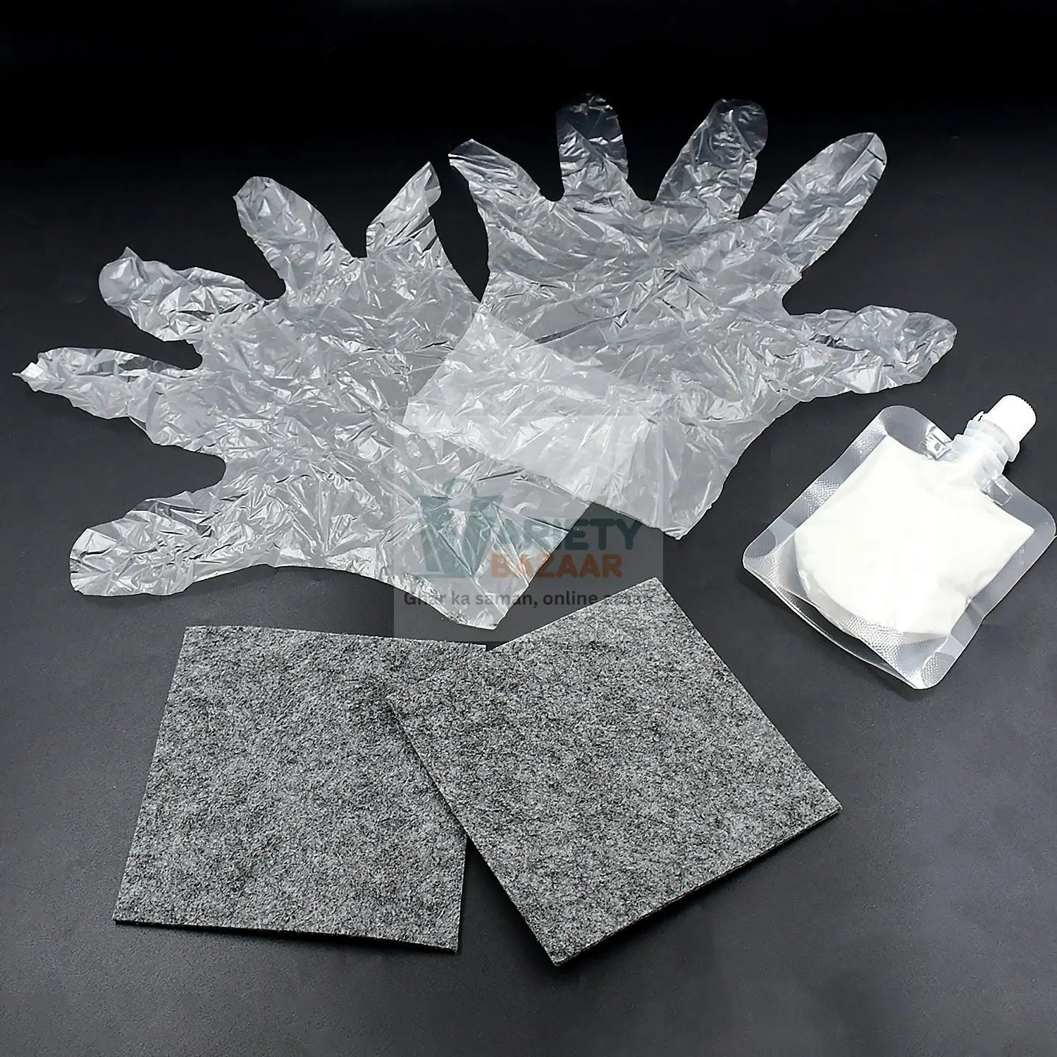 Nano Magic Car Scratch Remover Cloth, Multipurpose Scratch Repair Cloth, Cloth for Car Paint Scratch Repair, Easy to Repair Slight Scratches on the Surface Polishing Repeatable Use for All Kinds of Car (45 ML Repair Solution, 2 Gloves, 2 nano Cloth) Variety Bazaar