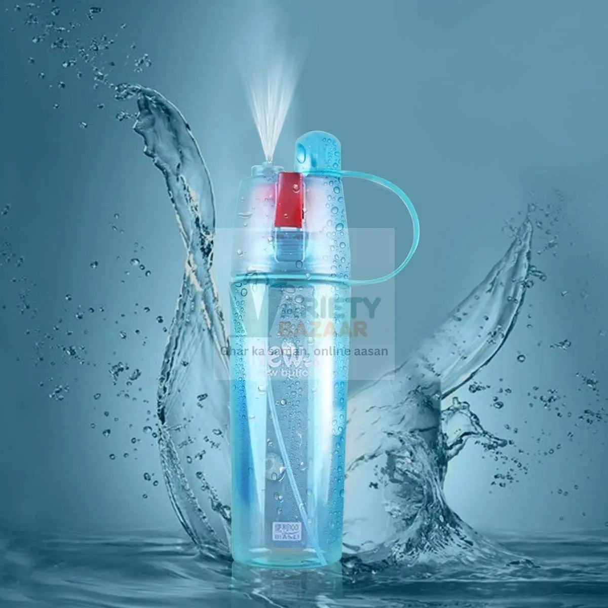 New Spray Portable Water Bottle (600ML) Variety Bazaar
