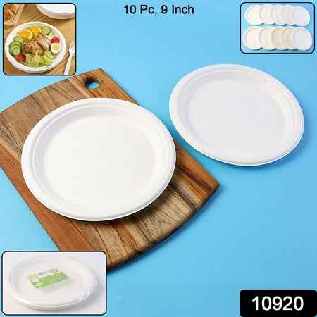 Freshee 9 Inch Compostable Bagasse Plate (10 Pc)