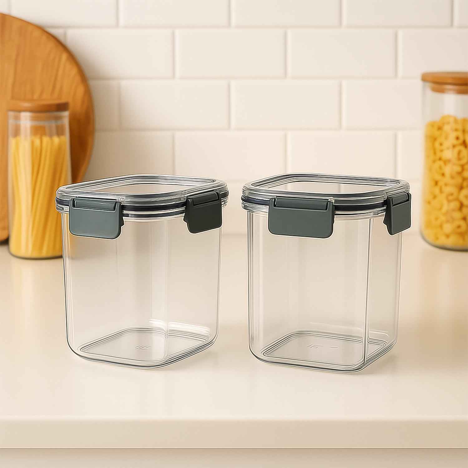 Apex Press N Lock Airtight Food Storage Container Set (2pc900ml) Approx
