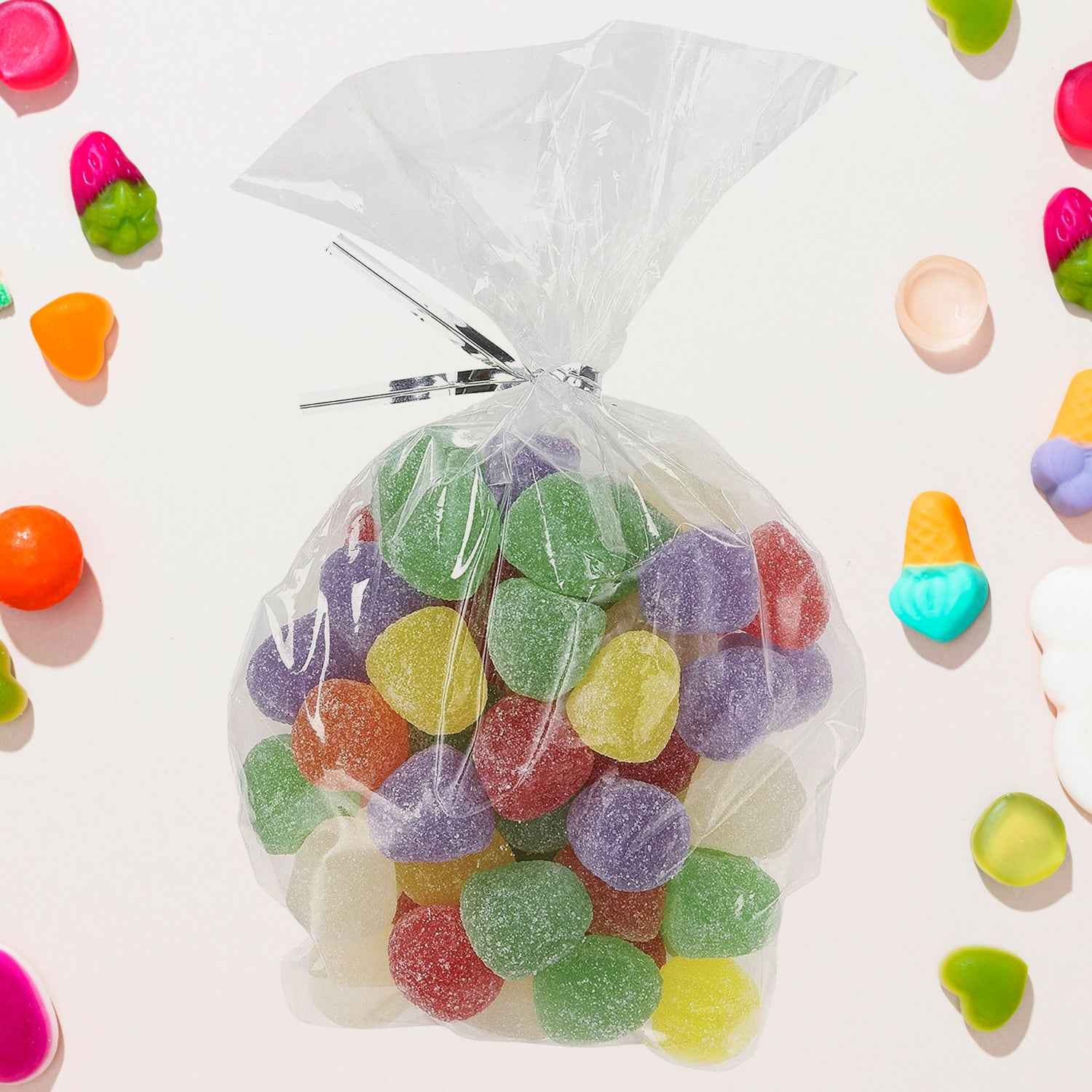 Clear Cookie Bags Gift Bag Clear Flat Treat Bags (25 Pcs Set)