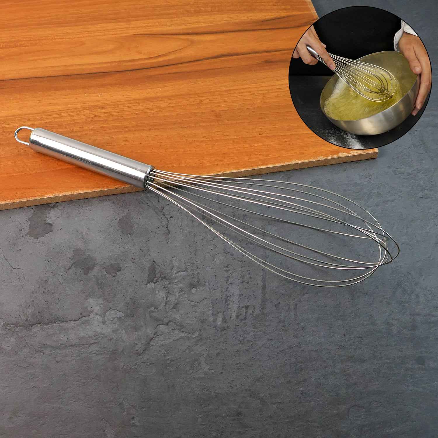 Large Stainless Steel Balloon Whisk  Heavy-duty Kitchen Tool (30cm  1 Pc)