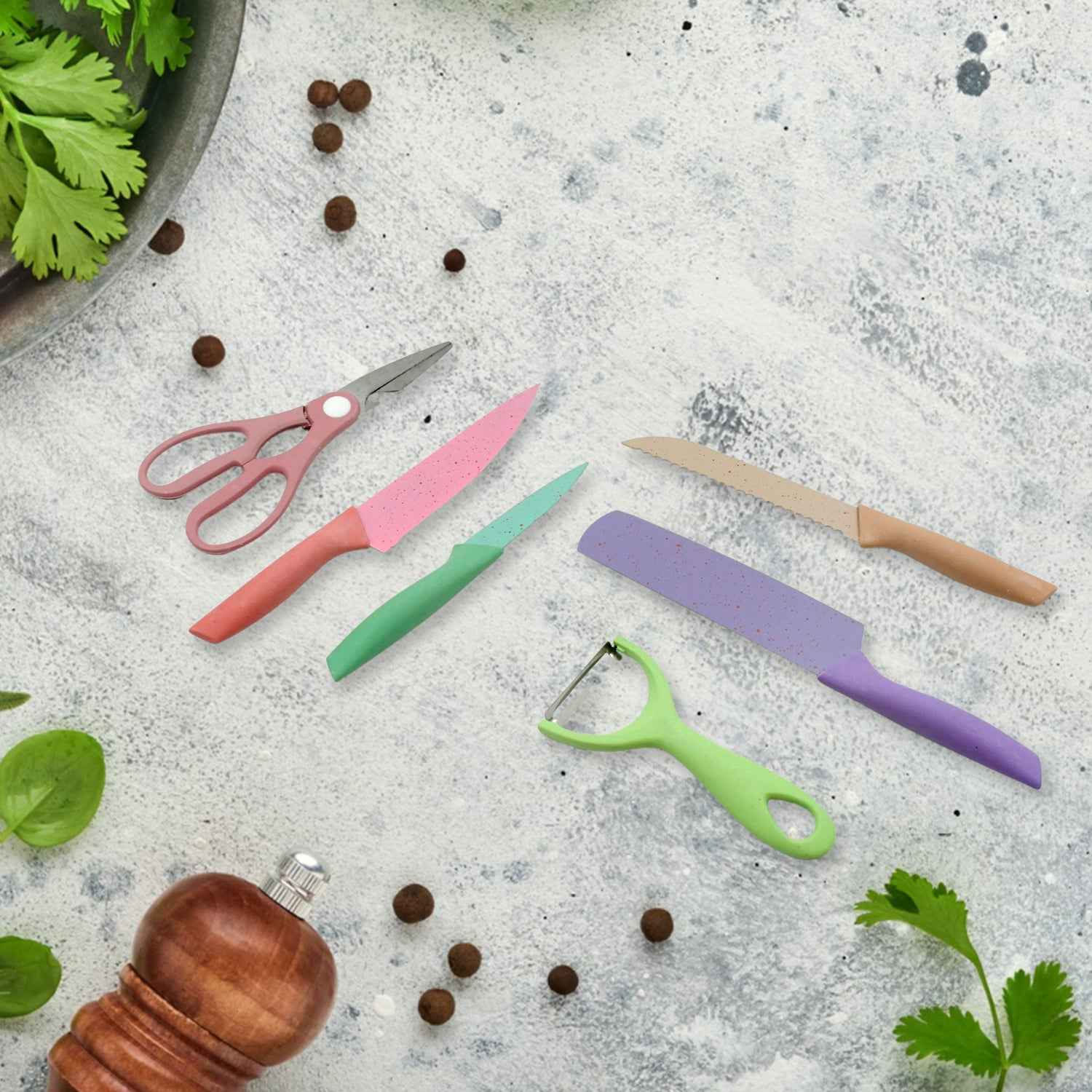 8174 Corrugated 6pc Kitchen Knife Set Professional Box Knife Set 6 Piece Forged Kitchen Knives With Box.