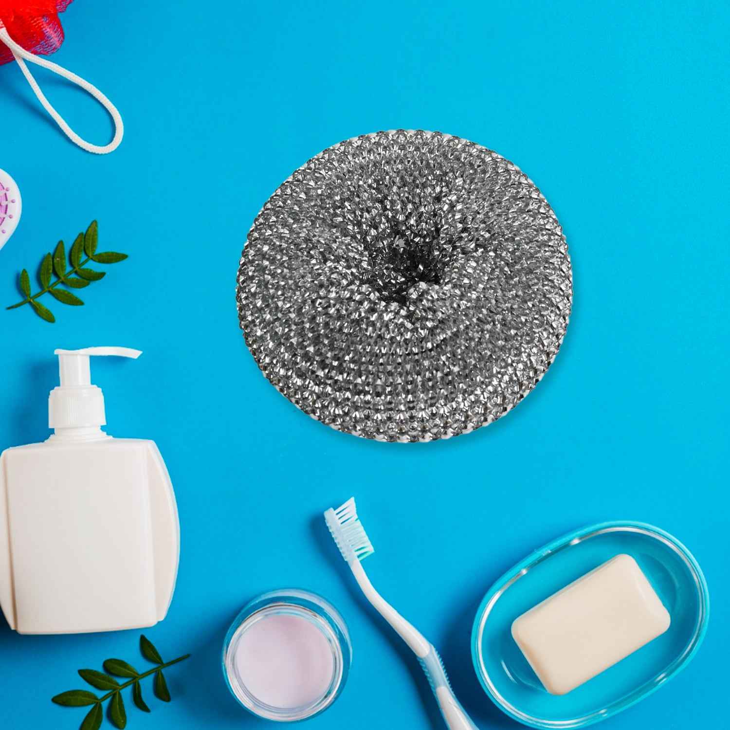 Dish Brush Set With Handle Replacement Heads Drain Tray In Kitchen (9 Pcs Set)