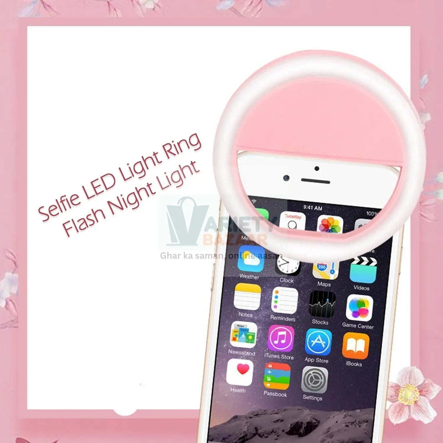 Phone Selfie Ring Light – Battery Operated Clip-On Light for Smartphone Photography (Battery Not Included) Variety Bazaar