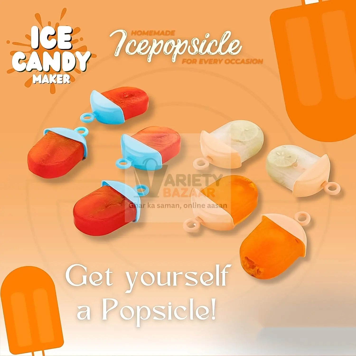 Plastic Ice Candy Maker 4 Compartment / Grid Kulfi Candy (1 Pc) Variety Bazaar