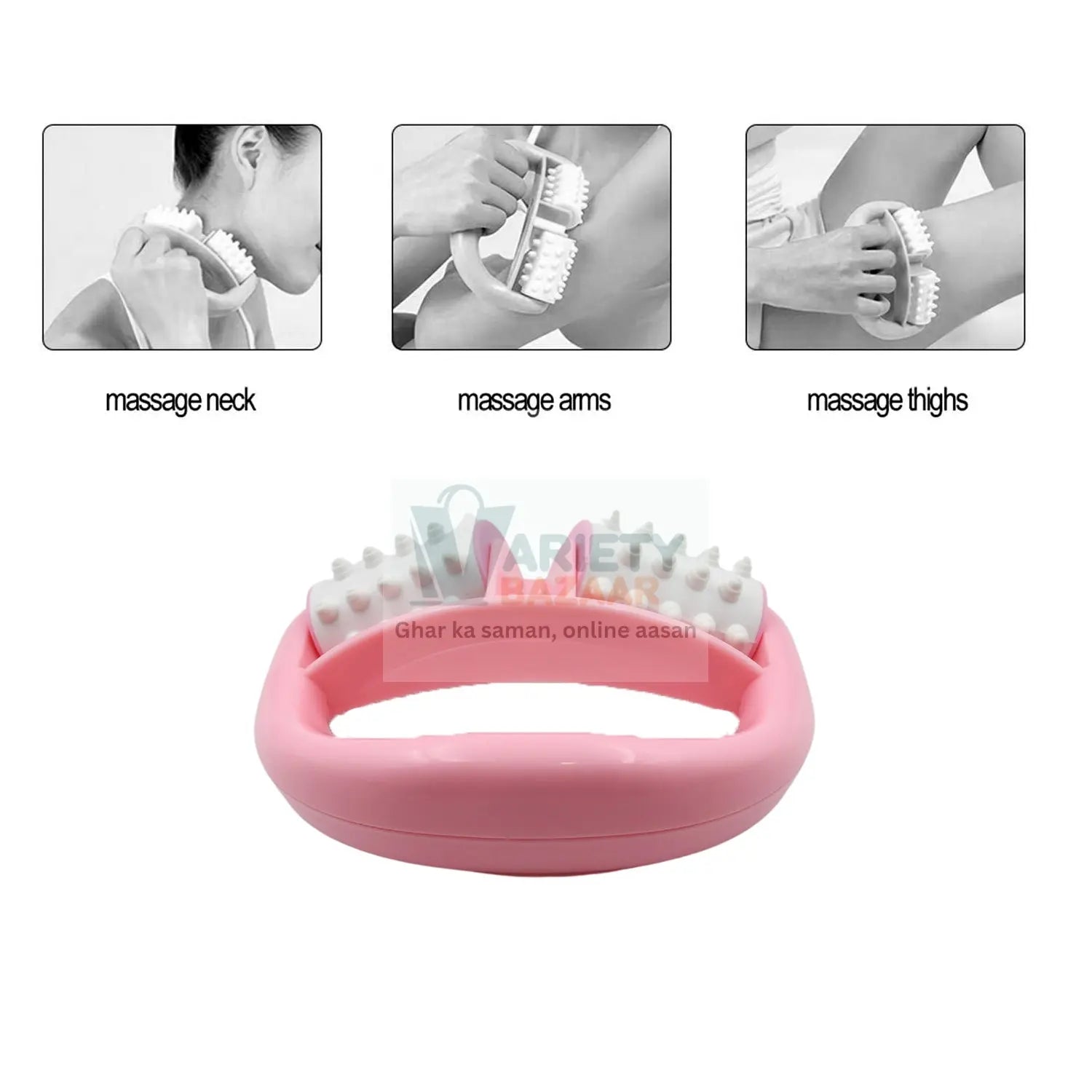 Plastic Massage Roller - 2-Roller Manual Design for Cellulite & Muscle Pain Relief Variety Bazaar
