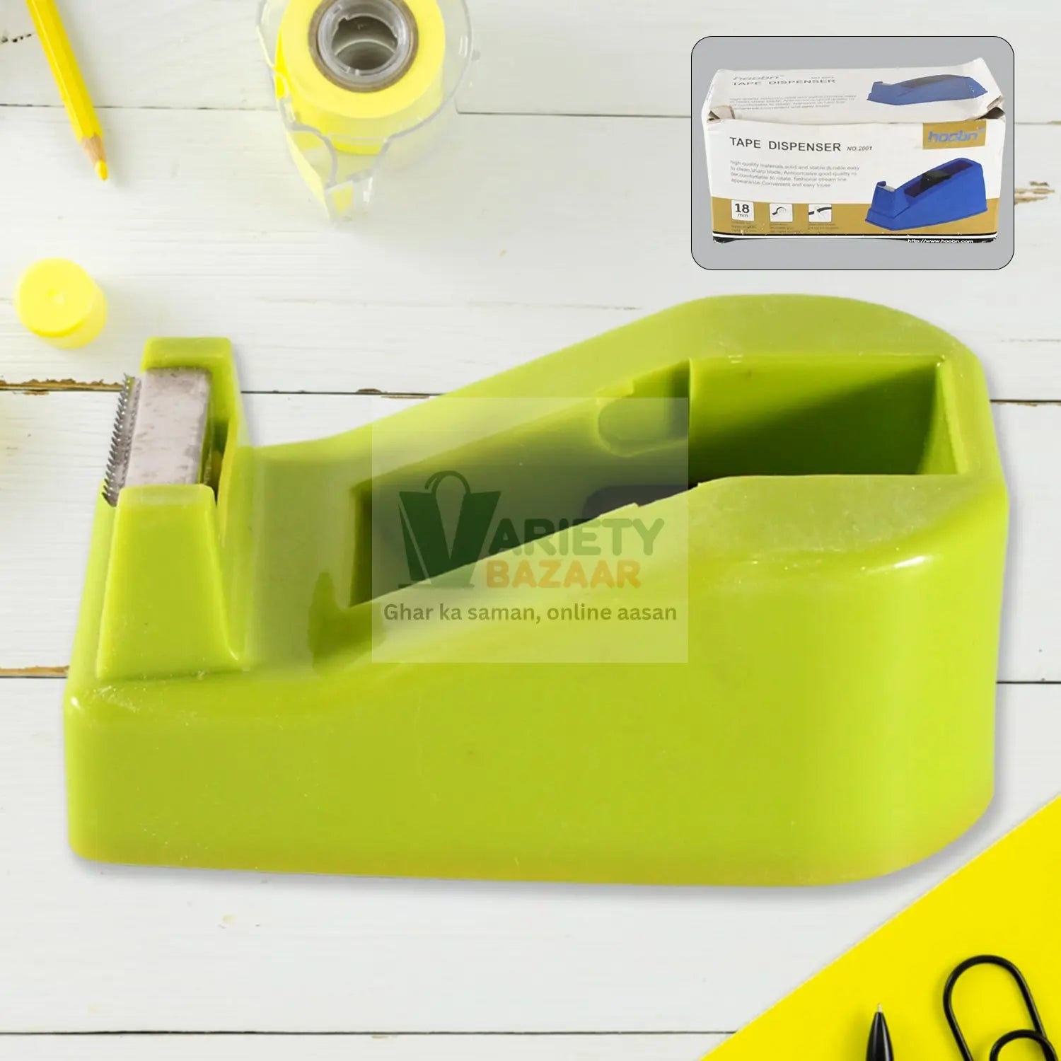 Plastic Tape Dispenser Cutter for Home Office use, Tape Dispenser for Stationary, Tape Cutter Packaging Tape School Supplies (1 pc / 300 Gm) travel sahayak
