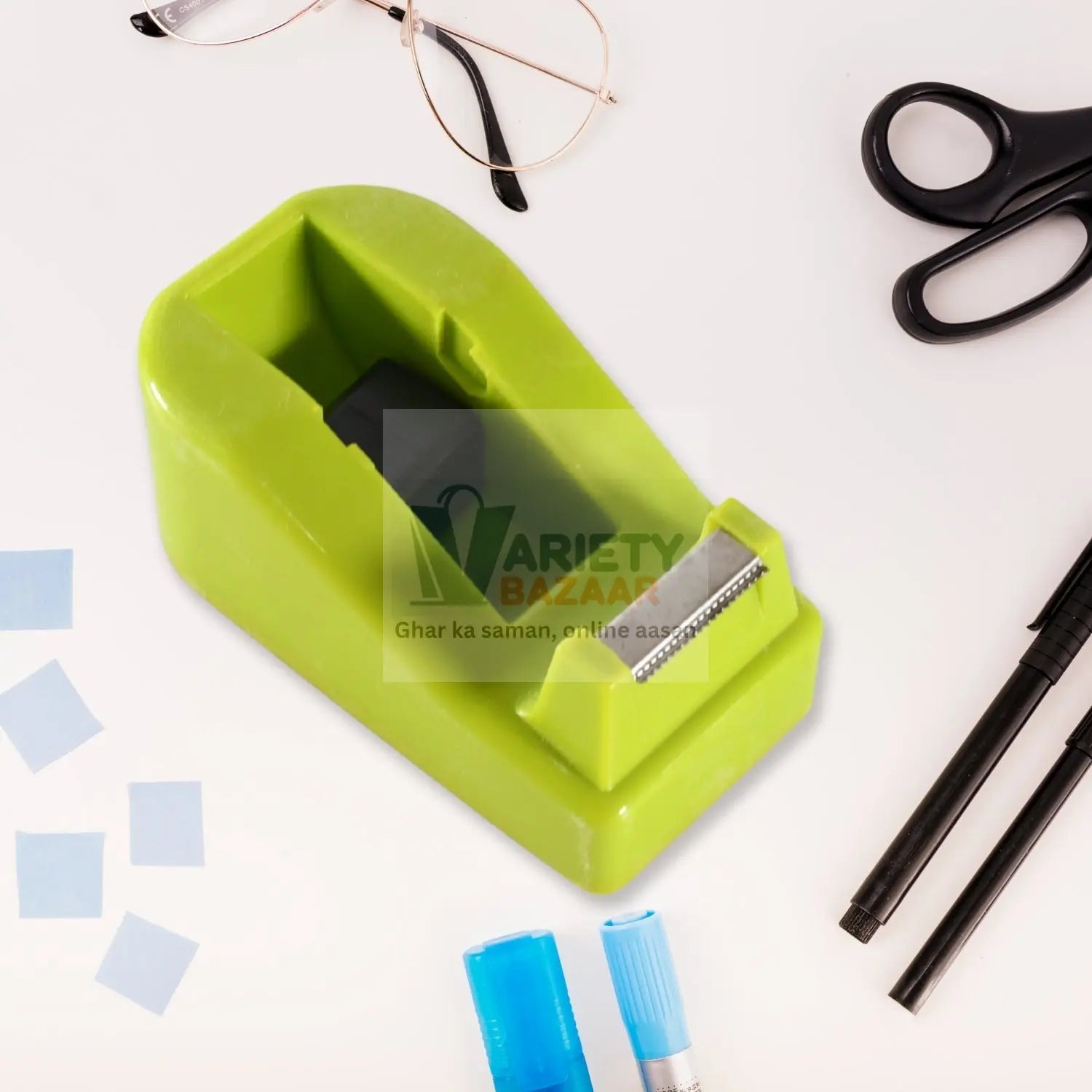 Plastic Tape Dispenser Cutter for Home Office use, Tape Dispenser for Stationary, Tape Cutter Packaging Tape School Supplies (1 pc / 300 Gm) travel sahayak