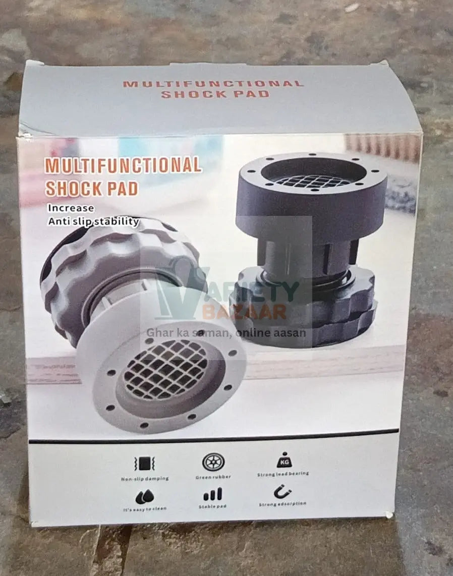 Plastic Washing Machine Vibration Feet , Adjustable Highly Non-Slip Support Anti Vibration Walk  Shock Absorber Noise Cancelling Furniture Lifting Base (4 Pcs Set) Variety Bazaar