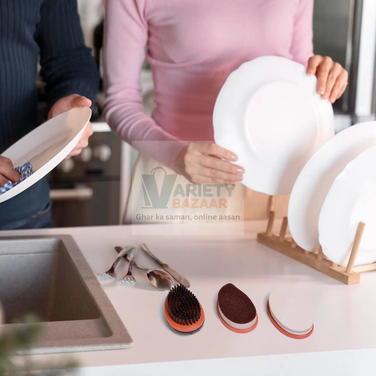 Plastic Wet and Dry Brush for home  (Multicolor, 3 Units) Variety Bazaar