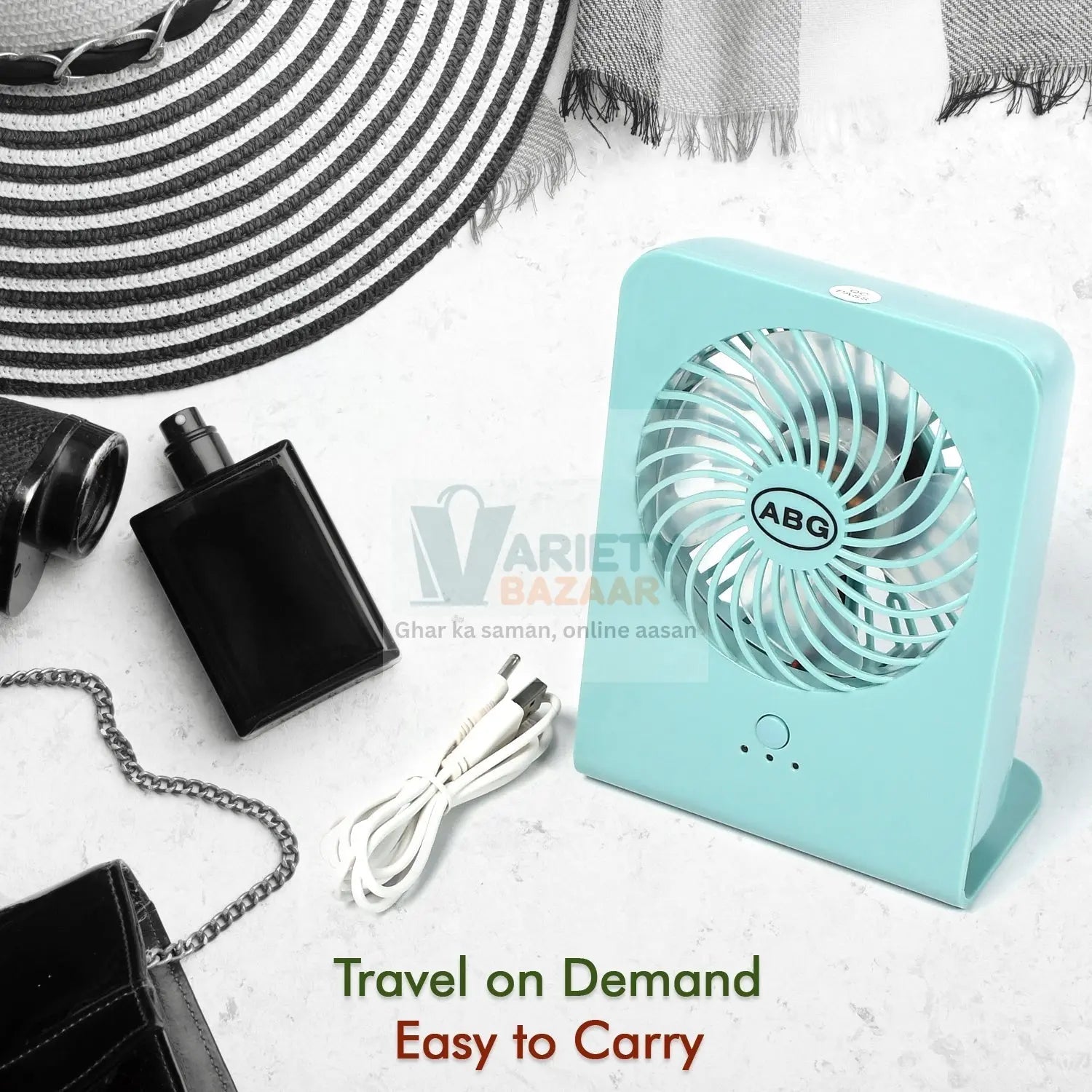 Portable Desk Fan – Big Table Fan with 3-Speed Settings for Office, School & Home (Battery Not Included) Variety Bazaar