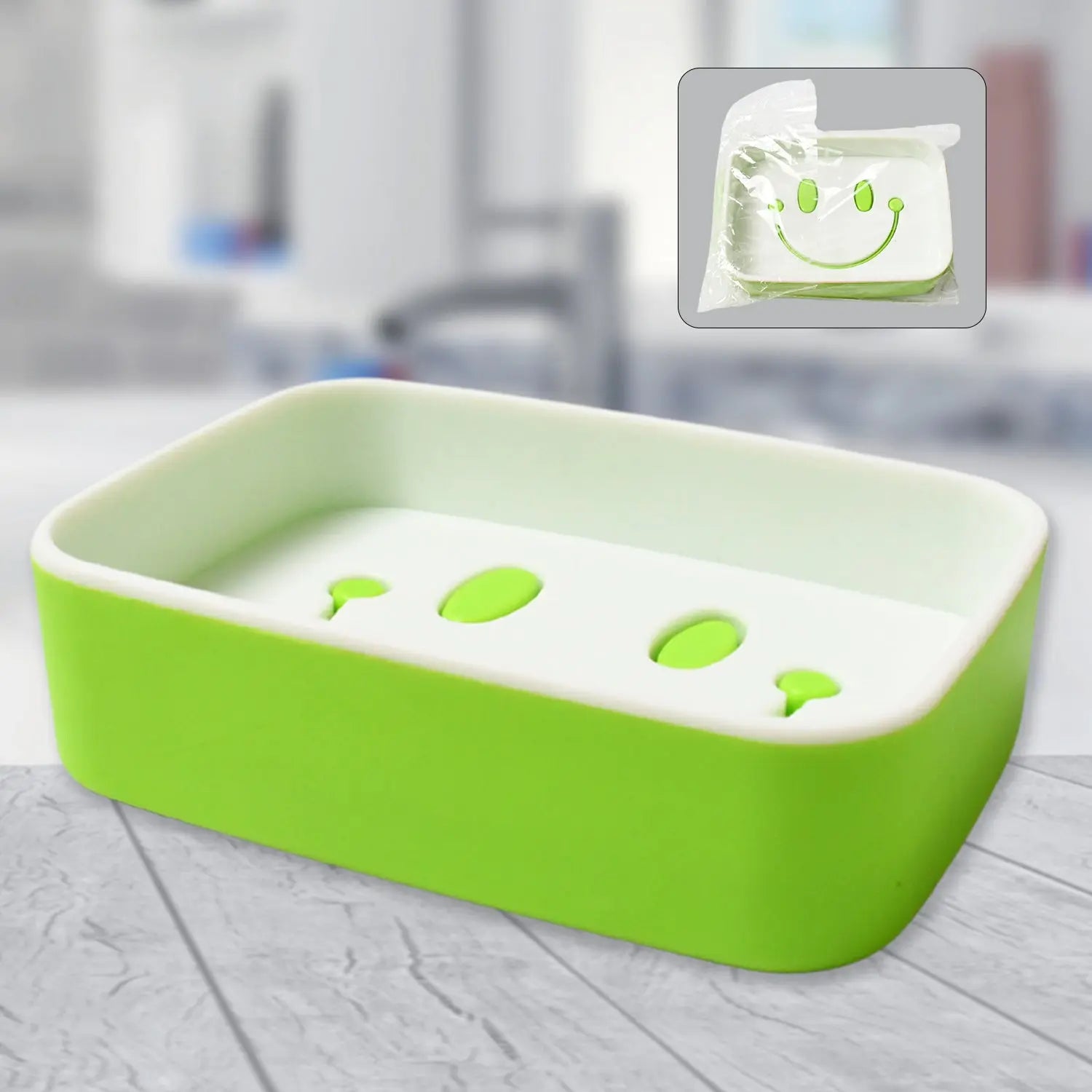 Portable Travel Home Box Cute Cartoons Smile Face Container Draining Holder Soap Dish ,Sabudani Variety Bazaar