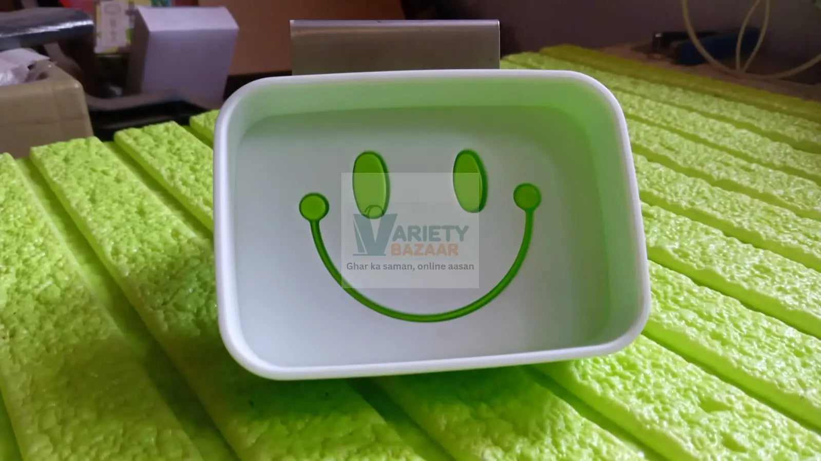 Portable Travel Home Box Cute Cartoons Smile Face Container Draining Holder Soap Dish ,Sabudani Variety Bazaar