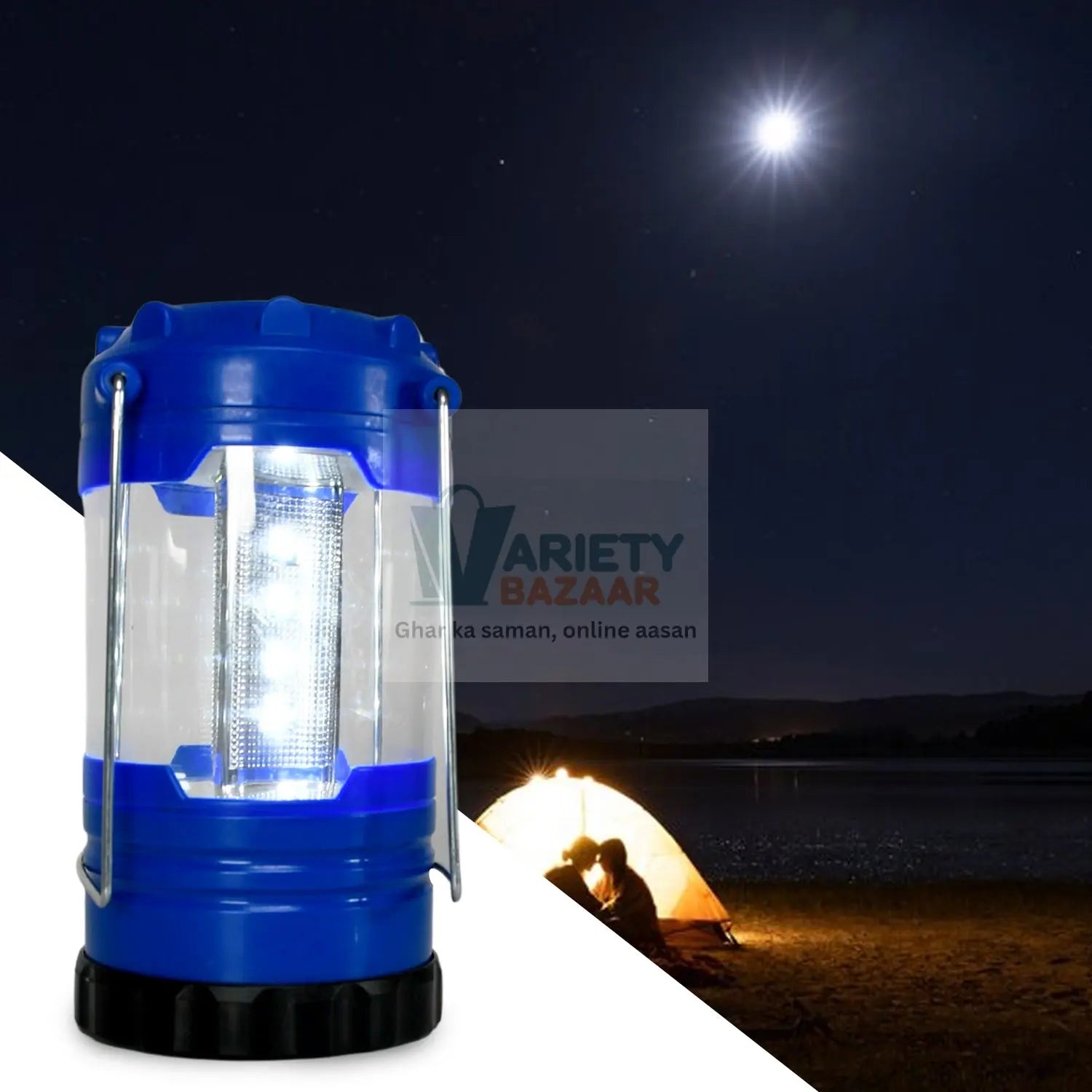 Portable Waterproof Camping Lantern for Hiking & Fishing (Battery Not Included) Variety Bazaar
