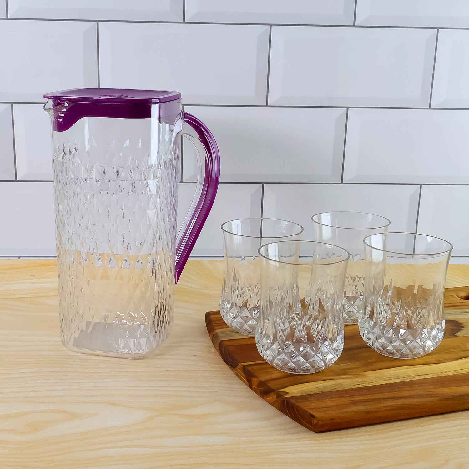 Supermom Roma Plastic Jug With Glasses Combo Set (5 Pc)