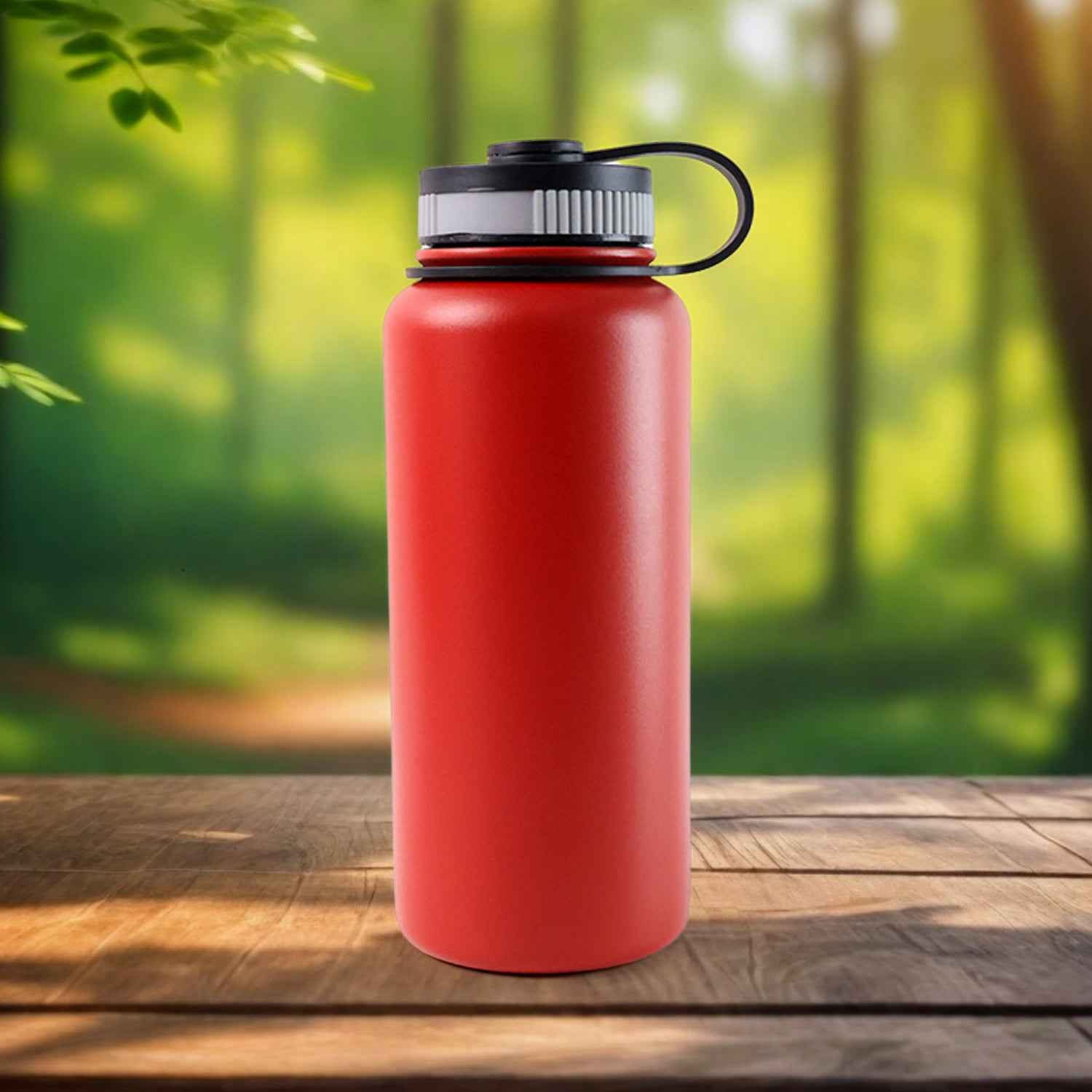 Red Stainless Steel Double Wall Vacuum-insulated Drink Water Bottle (1000 Ml)