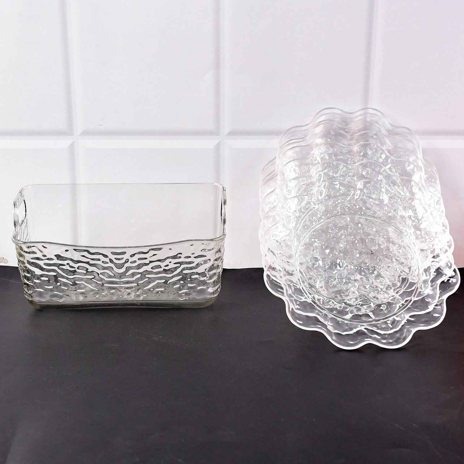 9 In 1 Plastic Bowl With Serving Tray  Plates Set